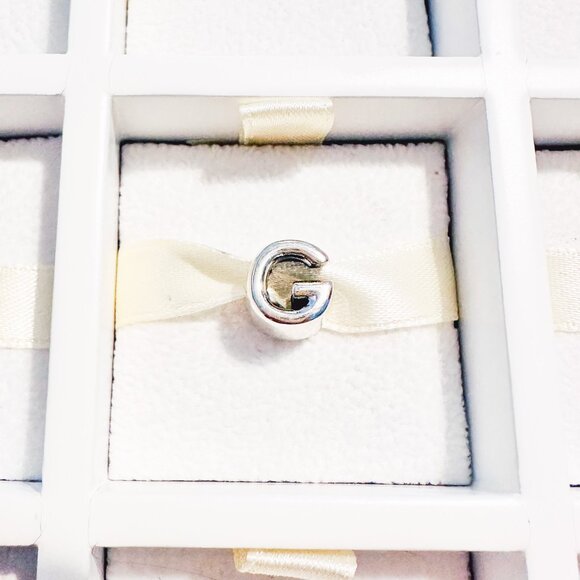 925 Sterling Silver Letter G Charm Bead Fits Pandora Charm Bracelets And Bangles - Picture 9 of 10